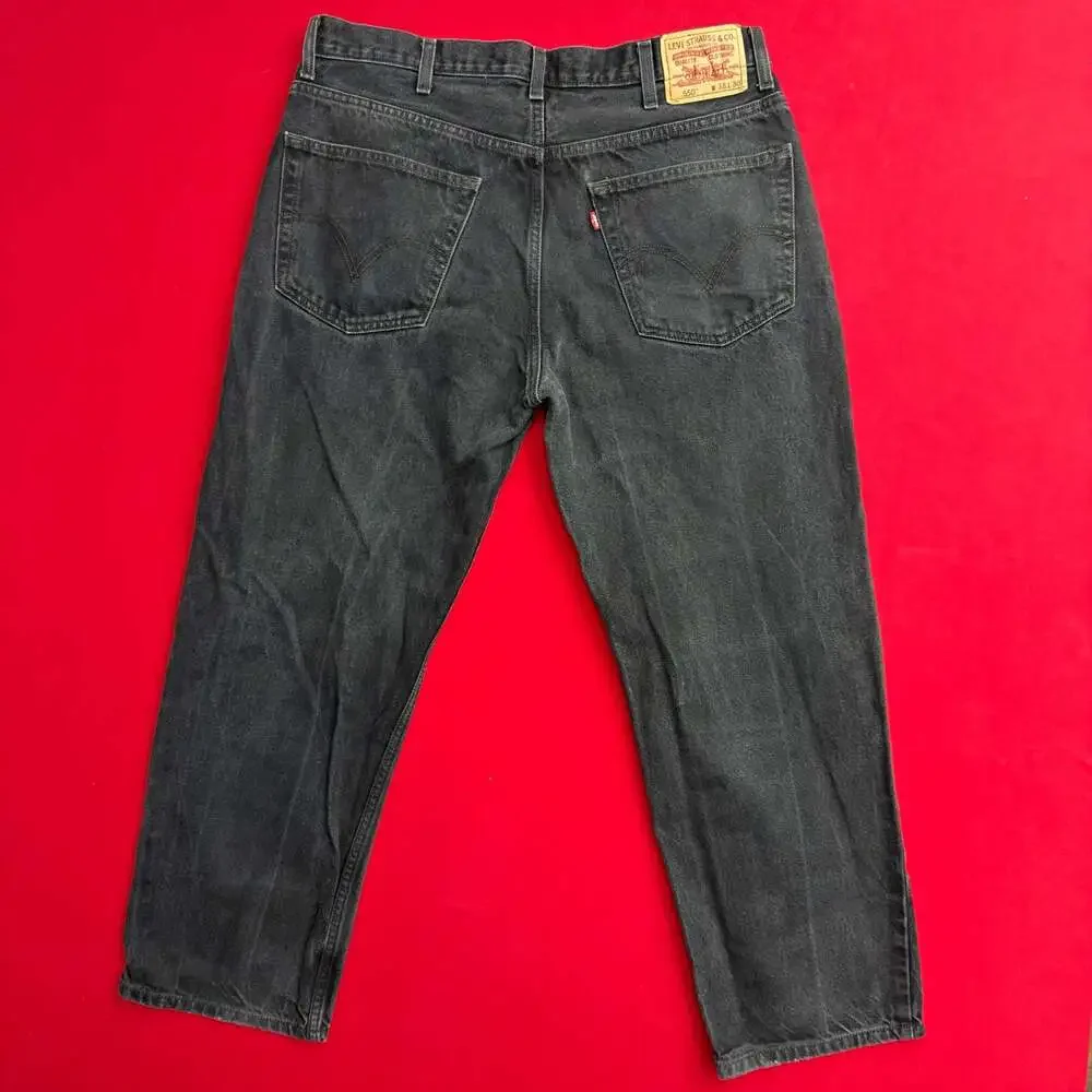Vintage Levi's 550 Jeans Mens 38 x 30 Relaxed FIT Black Denim 2004 Y2K Grunge FA
